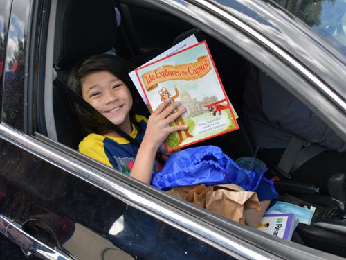 student with books 